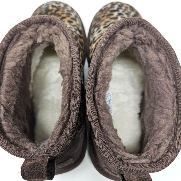 UGG Classic Ultra Mini Caspian Boots Burnt Cedar Size 8 Calf Hair WORN ONCE - Picture 8 of 10